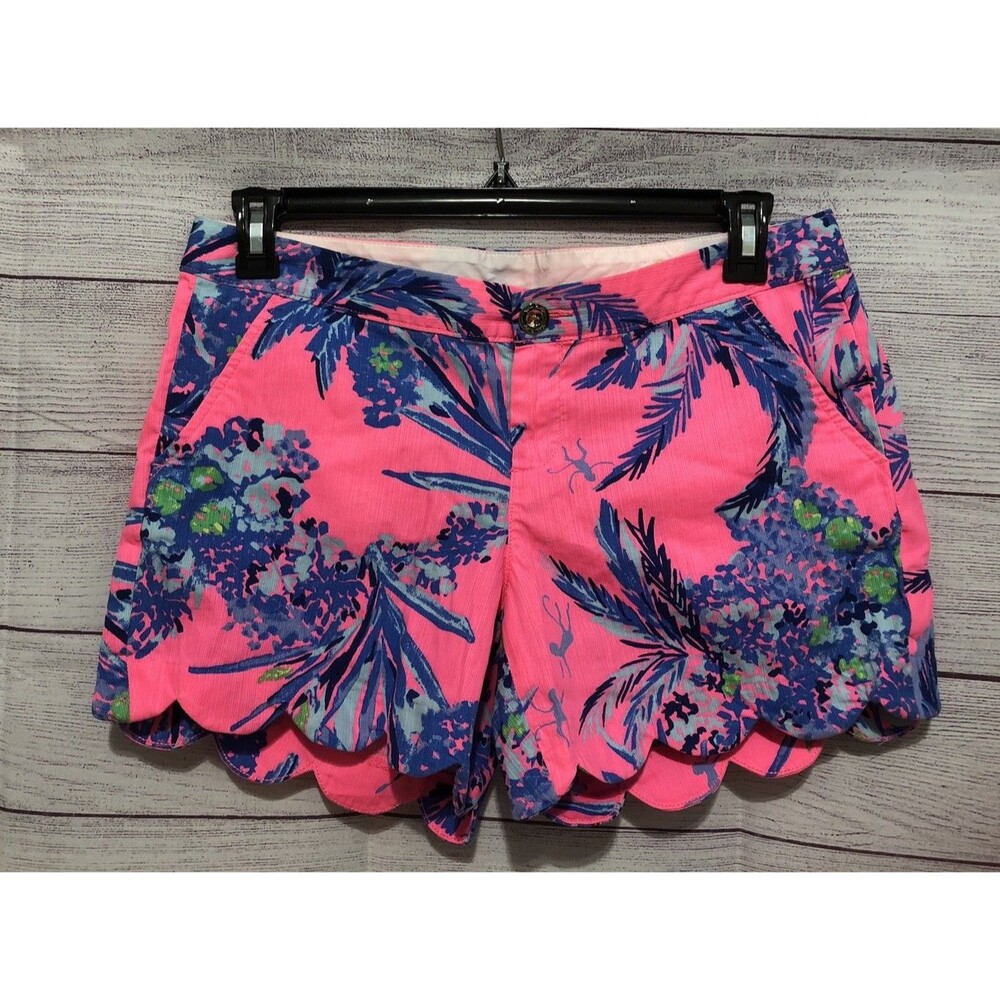 Lilly Pulitzer The Buttercup Short Out On A Limb Tiki Pink Size 6 EUC